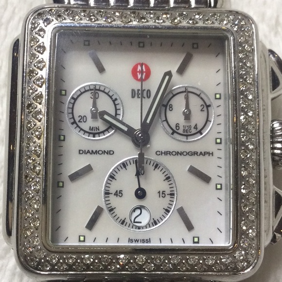 GUC Movado Deco Diamond Case Diamond Dial Stainless Steel Watch main image 14